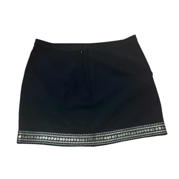 Madewell Black Sequin Embroidered Mini Skirt Sexy Feminine Metallic Blingy 4 - Picture 12 of 15